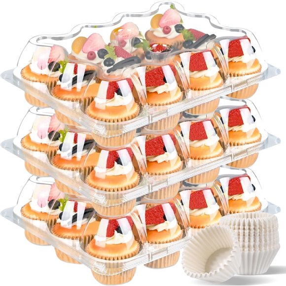 Contenedores para Cupcakes JPPSUJJ PET Apilables