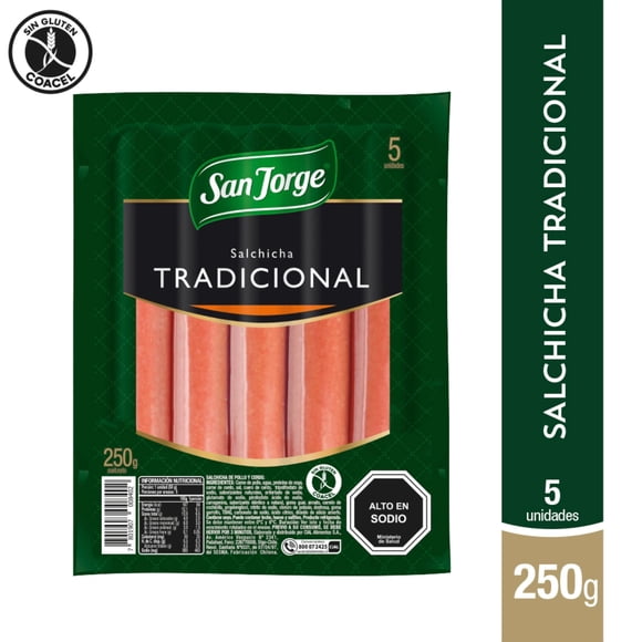 Salchicha Tradicional  5 Un, 250 g
