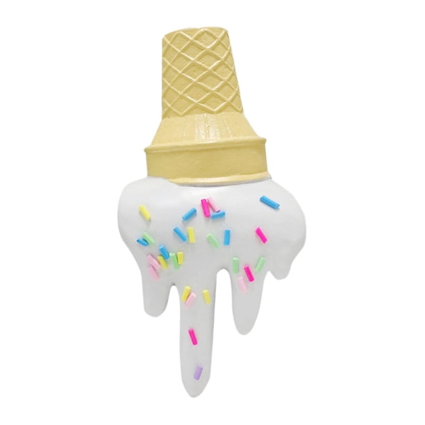 Figura de cono de helado derretido, escultura derretida, accesorio de verano, helado falso, centro de mesa, artesanía, decoración, estatua decorativa