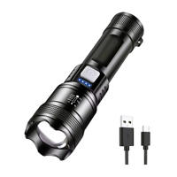 Genérico - Linterna Led Recargable Con Zoom Modelo L39 Blanco Negro