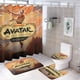 thumbnail image 1 of Avatar La leyenda de Aang-theme 4-Piece Shower Curtain Set with Rugs, Waterproof Bathroom Decor Set Includes Bath Mat, U-Shaped Rug, Toilet Lid Cover and Curtain with Hooks, 1 of 6