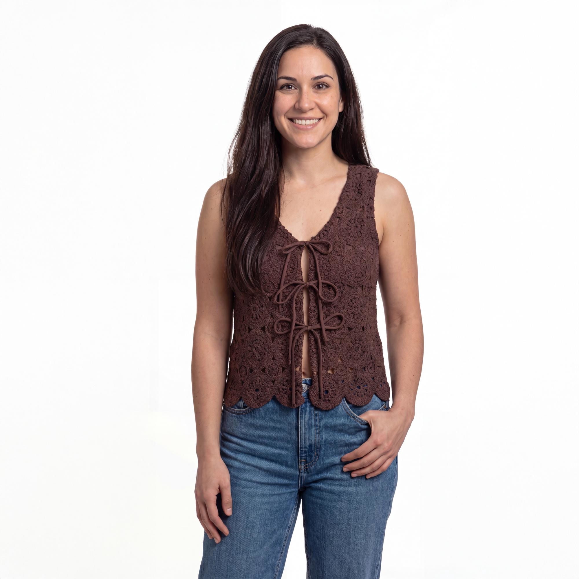Vestido Tejido Mujer Café XS