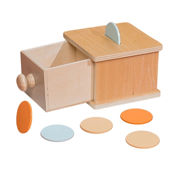 Caja de monedas de madera Aprendizaje temprano Educativo Mano Ojo Coordinación Juego de caída de monedas Habilidades motoras finas para niños Niños