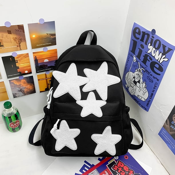 Gusure Star Designer Canvas Backpack Fashion Young Girls School Bags Teenage Casual Large Capacity Shoulder Bag Bookbag