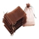 thumbnail image 2 of 100x Bolsas De Organza Reutilizables Para Bodas, Cumpleaños, Regalos De Fiesta, Navidad, Color Marrón, 2 of 5