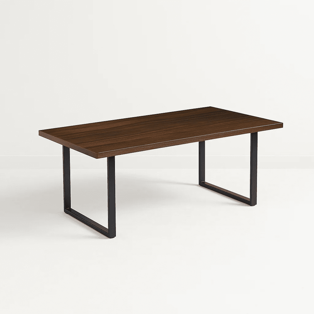 Klik Muebles - Mesa De Comedor Estilo Industrial 160x90 - Madera Oscura Walnut