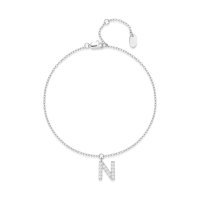 Pulsera Heshpaws S925 Sterling Silver Initial A-Z Plata
