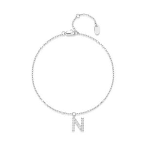 Pulsera Heshpaws S925 Sterling Silver Initial A-Z Plata