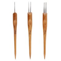 Ioensy - 3 Ganchos De Ganchillo Para Rastas De Madera Para Manualidades Con Trenzas, Accesorios Para El Cabello De 0,75 Mm.