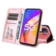 thumbnail image 2 of Funda tipo cartera FOXDOCK para OPPO A54 5G , diseño girasol en relieve, cuero PU, cierre magnético, soporte y tarjetero, 2 of 5