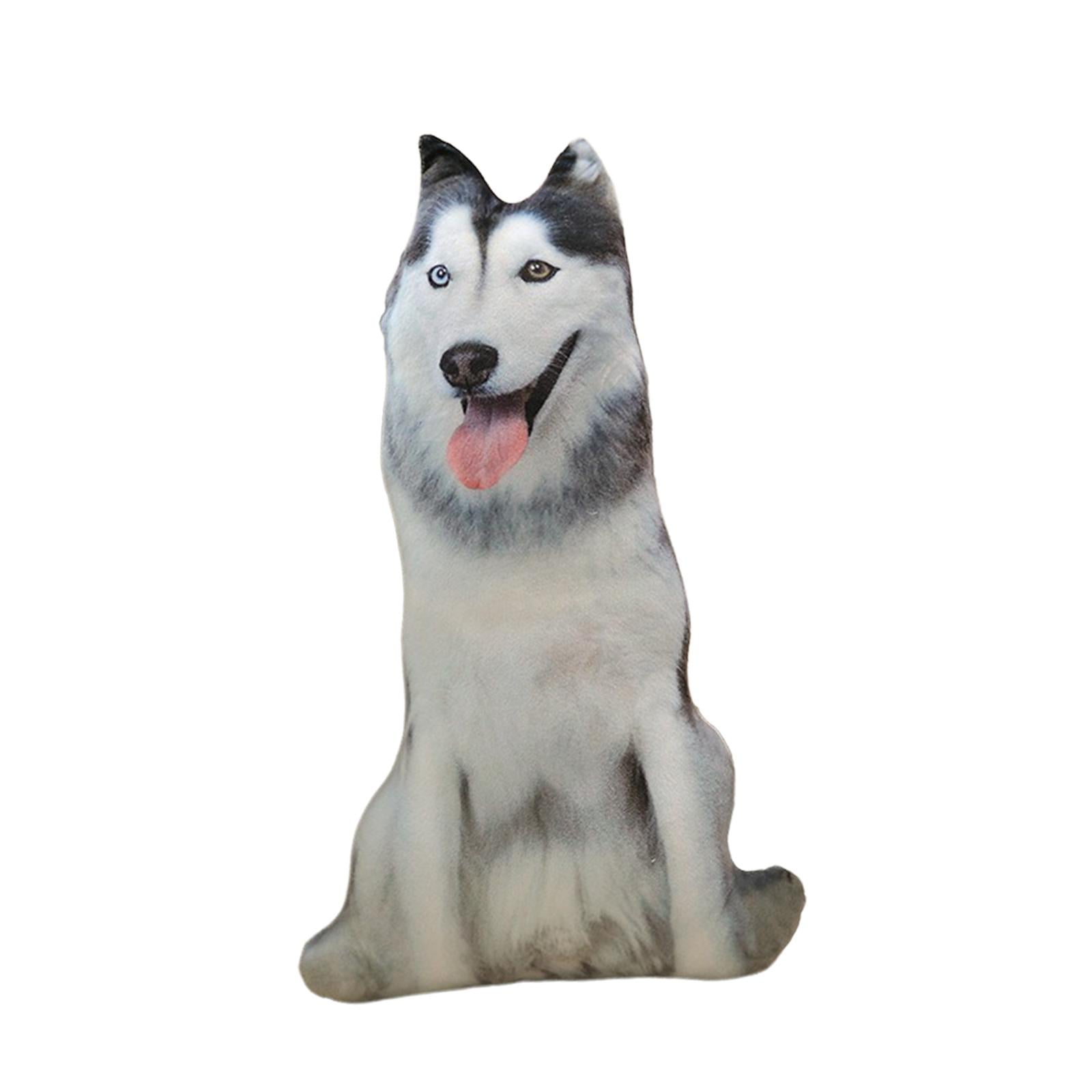 Bothyi - Almohada De Perro 3d De 20 Cm, Lindo Juguete De Peluche De Animal Creativo Para Oficina, Coche, Sofá, Gris