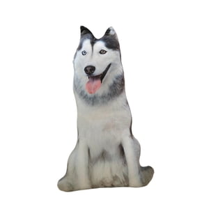 Bothyi - Almohada De Perro 3D De 20 Cm, Lindo Juguete De Peluche De Animal Creativo Para Oficina, Coche, Sofá, Gris