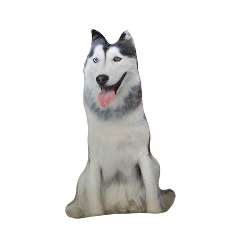 Bothyi - Almohada De Perro 3D De 20 Cm, Lindo Juguete De Peluche De Animal Creativo Para Oficina, Coche, Sofá, Gris