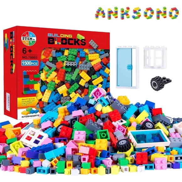 Bloques de Construcción Anksono 1500 Piezas Puertas Ruedas