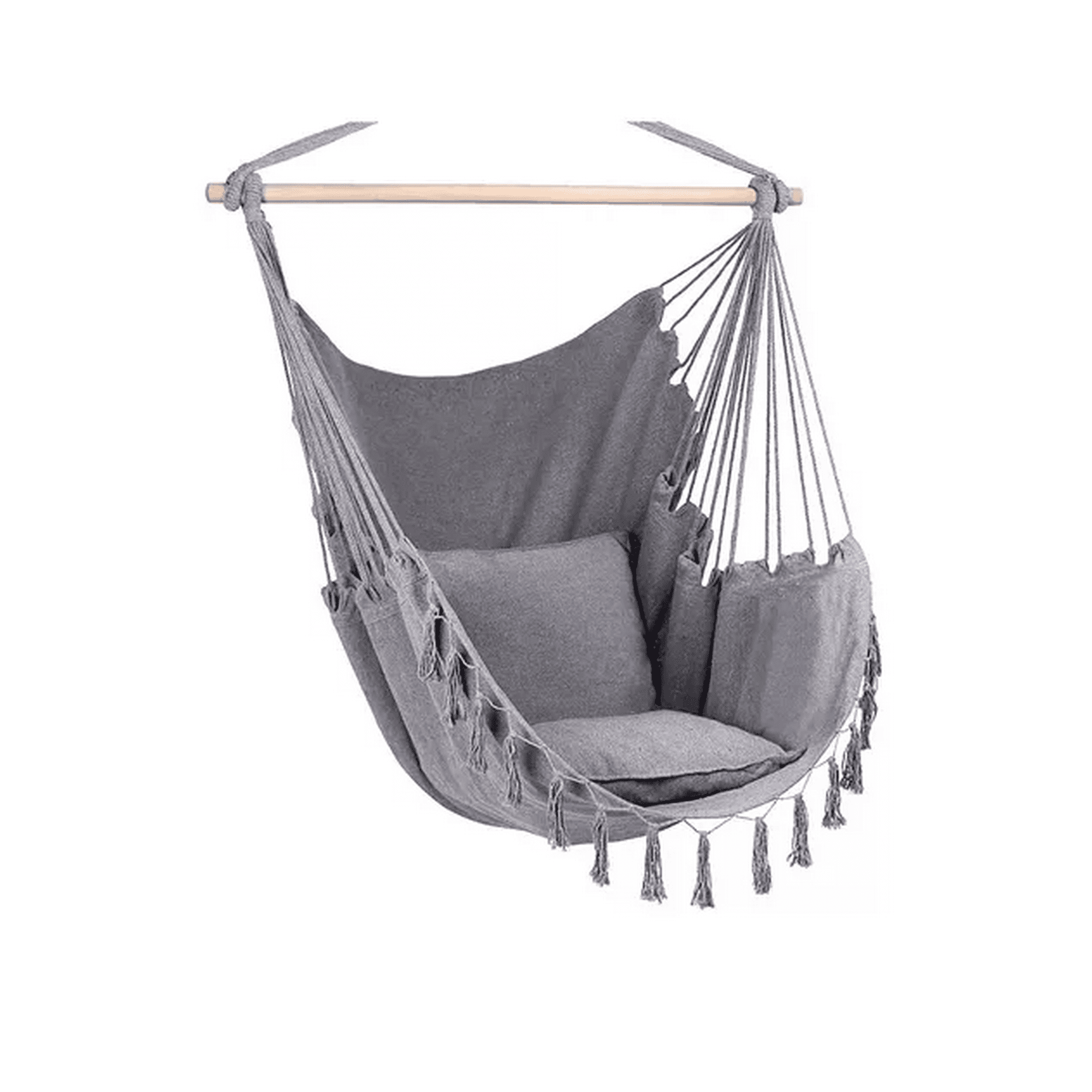 Genérico - Silla Hamaca Con Palo Para Interior Y Exteriores Gris