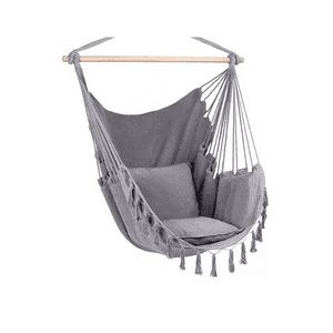 Genérico - Silla Hamaca Con Palo Para Interior Y Exteriores Gris