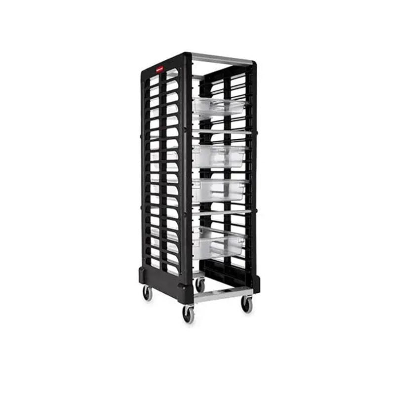 Rubbermaid - Carro Transporta Caja De Alimentos Y Bandejas Negro 3320bk