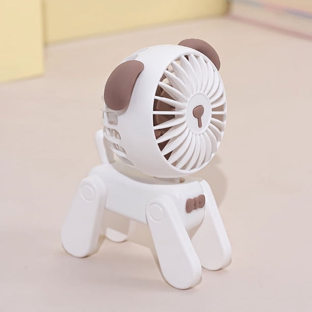 1PC Deer/Dog Portable Handheld Battery Powered Fan, 500mAh USB Rechargeable Battery Operated Fan Desk Fan Mini Small Fan