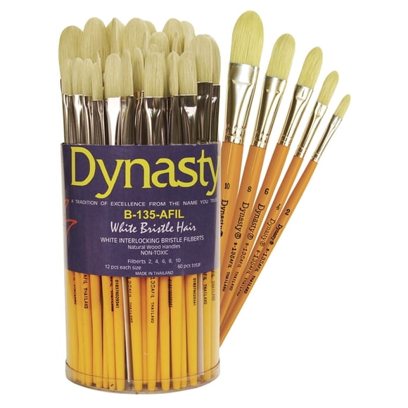 Juego de cepillos Dynasty Canister B-135-AFIL con cerdas blancas, 60 unidades