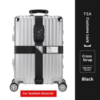 Xusx111 - Correas De Equipaje Con Cierre Tsa, Cinturón De Viaje Para Equipaje, Correas De Equipaje Aprobadas, 3-Dial Combinación Cerraduras Ajustable Cinturón De Maleta, Hebilla De Liberación Rápida (