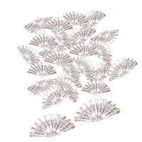 Magideal - 50X Abalorios De La Moda En , Colgantes Semicirculares Para Pendientes, Horquilla, Fabricación , , Manualidades , Plata Antigua