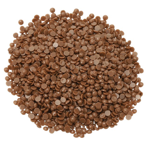 Uxcell 10000 Pcs Reemplazo de Cuentas para Pintura de Arte de Diamantes, 2.7 Mm/0.11" Piedras de Cristal Redondas con Fondo Plano para Uñas, Arte de Diamantes, Manualidades DIY, Maquillaje, Marrón