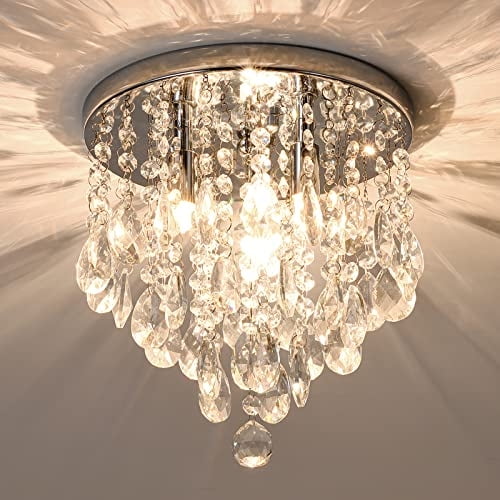 Lámpara NSRCE K9 Crystal, 3 luces, 40 W, 10 pulgadas, cromada