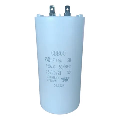 Genérica - Condensador Capacitor De Partida 80 Uf Con Terminal 450Vac