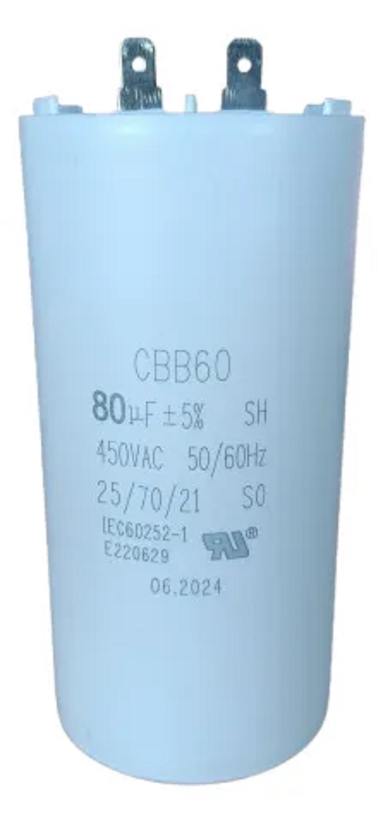 Genérica - Condensador Capacitor De Partida 80 Uf Con Terminal 450Vac