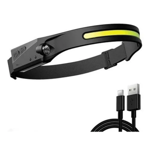 Genérico - Linterna Cintillo Con Sensor Para Uso Frontal Cabeza 1 Tira Blanco Negro
