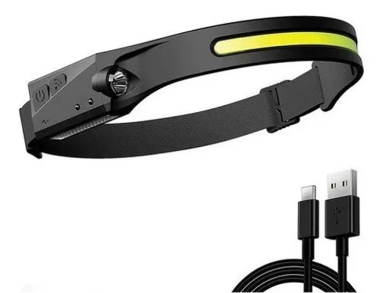 Genérico - Linterna Cintillo Con Sensor Para Uso Frontal Cabeza 1 Tira Blanco Negro
