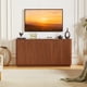 thumbnail image 2 of 63" Vertical Stripe Buffet Cabinet Sideboard with stoarge, Curved wave Design, TV Stand, for Bedroom, Living Room, Hallway, Walnut,63''W x 15.75''D x 31.5''H., 2 of 3