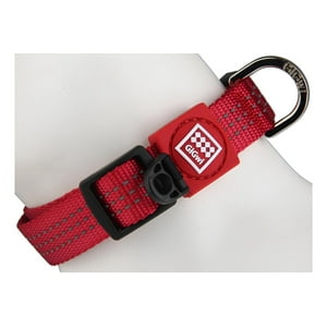 Collar De Paseo De Nylon Para Perro Reflectante Gigwi Rojo 40-55Cm De Circunferencia De Cuello