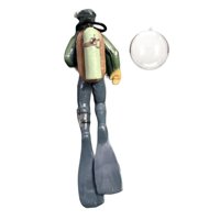 Bothyi - Figura De Buzo En Miniatura, Decoración Para Acuarios, Fiestas, Color Azul, 3,5 X 3,2 X 12,2 Cm