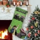 thumbnail image 1 of Dino Dan Tema: Calcetines de Navidad, fino lino blanco para colgar en escaleras y chimenea, decoración navideña para el hogar, regalo de Navidad.54cm×38cm, 1 of 5