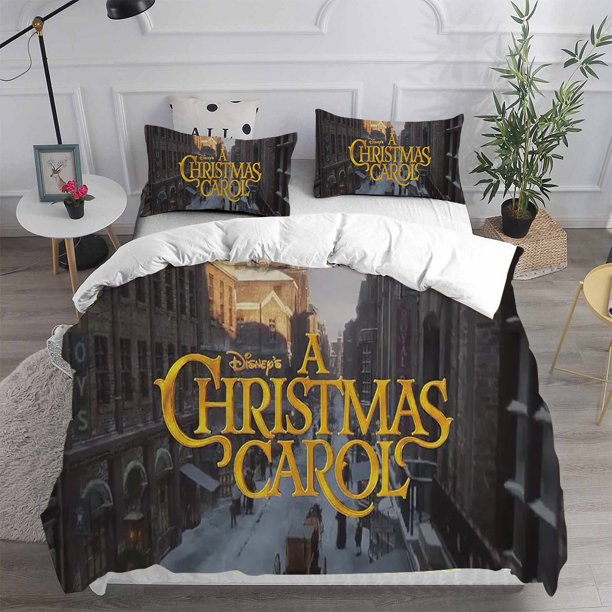 v2406 Bed Sheets The Christmas Chrol Comforter Bedding Sets Quilt Bed Cover Duvet Cover Pillow Case - Pieces Sets Kids Adult Size 3-Piece Bedding Set (1 Duvet Cover + 2 Pillow Shams) Bed Sheets ju2406