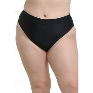 Samia - Bikini Calzón Estilo Pin Up Con Pretina Negro Xl
