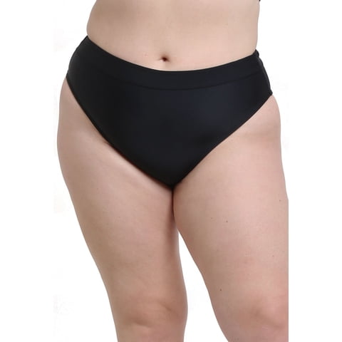 Samia - Bikini Calzón Estilo Pin Up Con Pretina Negro M