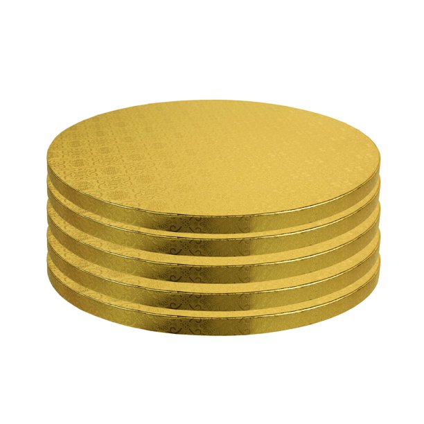 Cake Board O'Creme Gold Foil, círculos redondos para tartas de 9 pulgadas, paquete de 5