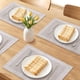 thumbnail image 2 of Juego de 4 manteles rectangulares de plástico para decoración de mesa, lavables, resistentes al calor, limpiables, color marrón, 15.7x11.8 pulgadas, 2 of 6