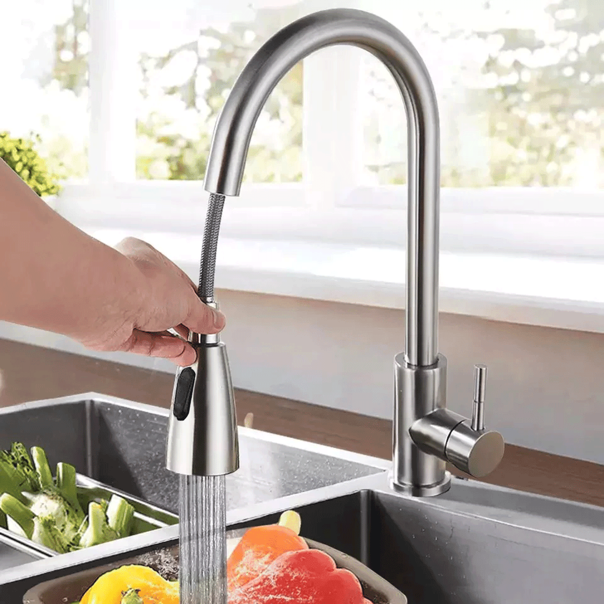 Genérico - Monomando Lavaplato Inox Profesional Carezza Color Plateado