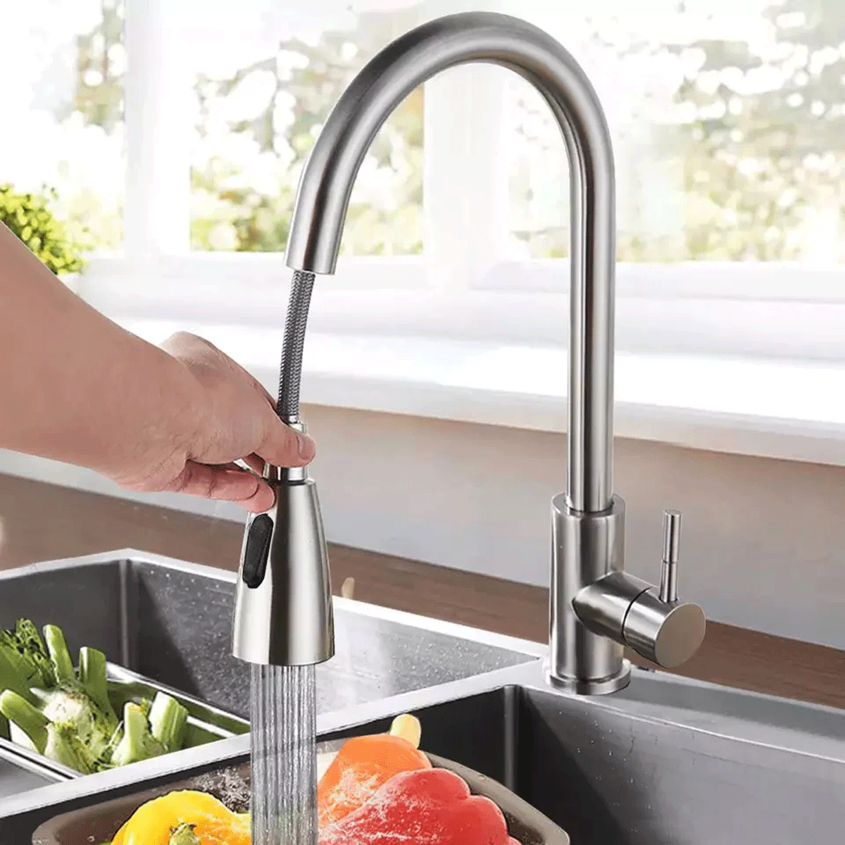 Genérico - Monomando Lavaplato Inox Profesional Carezza Color Plateado