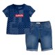 thumbnail image 1 of Conjunto de camiseta y pantalones cortos Levi's con estampado Estate Blue, 1 of 2