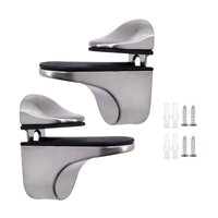 Bothyi - Abrazadera De Soporte Para Estante De Vidrio, Para Vidrio De 3-21Mm, Para Estantes De Mesita De Noche De Dormitorio, Cepillado