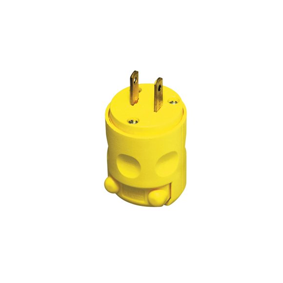 Enchufe Leviton de vinilo de 2 hilos, 15 A, 115 V, amarillo