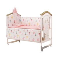 Cuna Colecho Madera 6 En 1 Con Accesorios Lubabycas Rosada