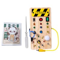 Magideal - Tablero Ocupado Montessori Para Niños, Tablero Sensorial De Actividades, Juguete, Panel De Control De Madera, Habilidades Motoras Básicas Para Niños Y Con Rompecabezas A