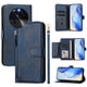 thumbnail image 1 of Funda tipo libro para OPPO Find X6 con bolsillo con cremallera, cierre magnético, 7 ranuras para tarjetas y correa para la muñeca., 1 of 6