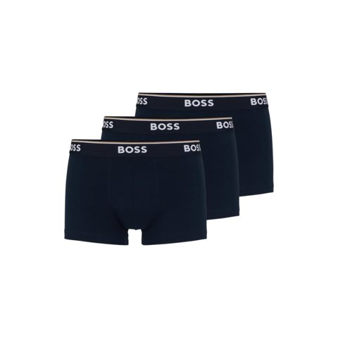 Calzoncillos Tipo Bóxer Boss Power De Algodón Elástico, Paquete De 3 Unidades, Azul M