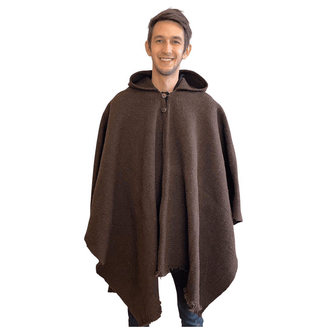 Poncho De Lana Café Tratur